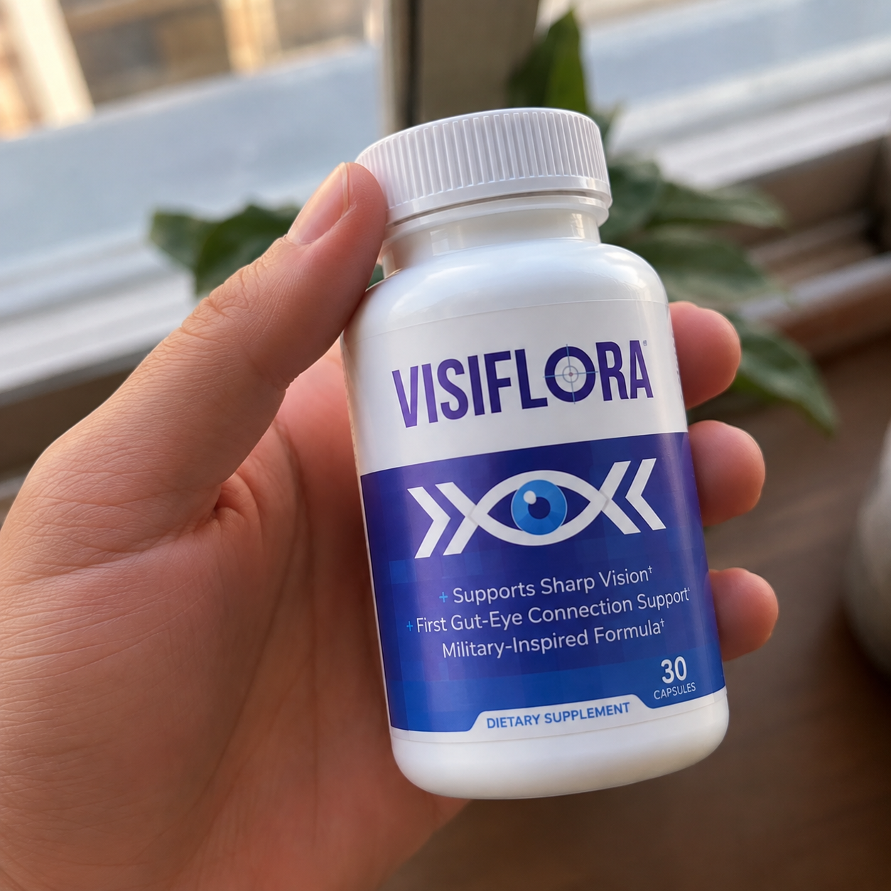 VisiFlora bottle held in hand