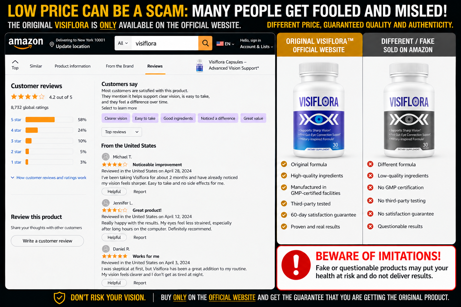 VisiFlora negative reviews and marketplace warning