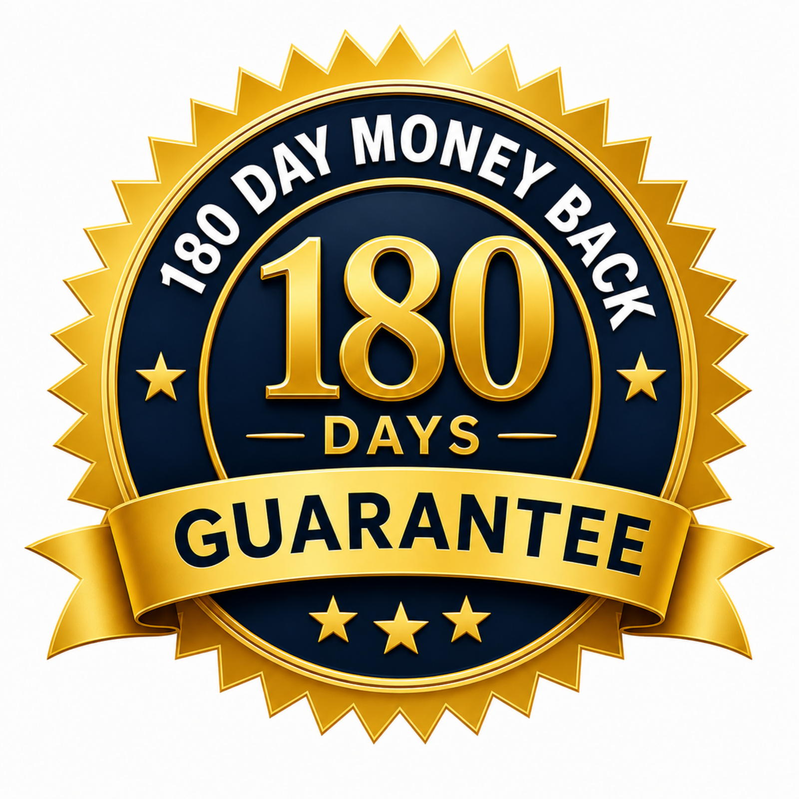 180 day money back guarantee